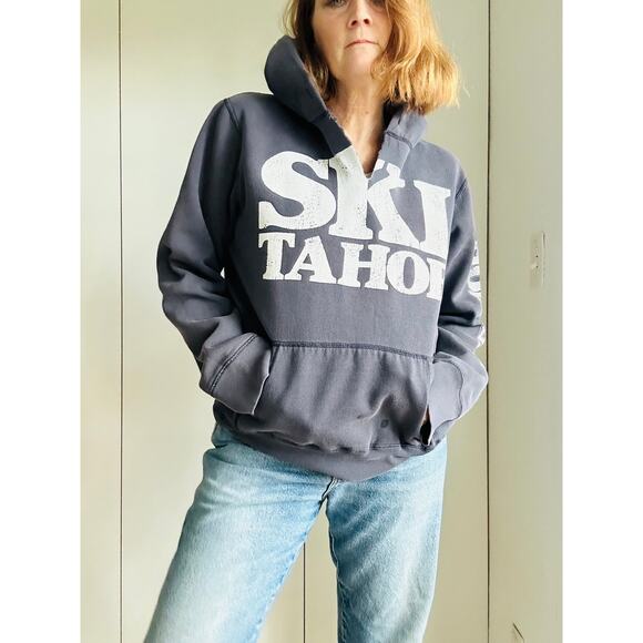 Vintage Hollister Hoodie/Sweatshirt Ski Tahoe Unisex Heritage Rustic Blue - Picture 2 of 9